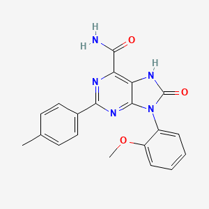 9-(2-methoxyphenyl)-2-(4-methylphenyl)-8-oxo-7H-purine-6-carboxamide - 869069-22-7