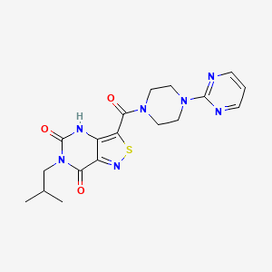 6-(2-methylpropyl)-3-[4-(pyrimidin-2-yl)piperazine-1-carbonyl]-4H,5H,6H,7H-[1,2]thiazolo[4,3-d]pyrimidine-5,7-dione - 1251550-27-2