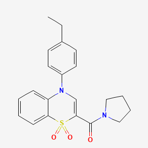 4-(4-ethylphenyl)-2-(pyrrolidine-1-carbonyl)-4H-1lambda6,4-benzothiazine-1,1-dione - 1185074-88-7