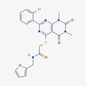 2-{[2-(2-chlorophenyl)-6,8-dimethyl-5,7-dioxo-5H,6H,7H,8H-[1,3]diazino[4,5-d]pyrimidin-4-yl]sulfanyl}-N-[(furan-2-yl)methyl]acetamide - 872695-74-4