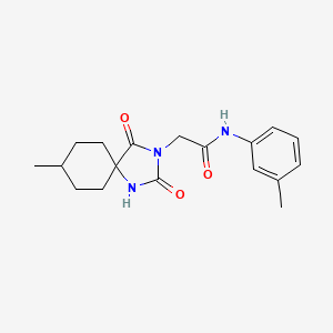 2-{8-methyl-2,4-dioxo-1,3-diazaspiro[4.5]decan-3-yl}-N-(3-methylphenyl)acetamide - 930931-83-2