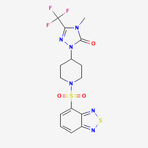 1-(1-(benzo[c][1,2,5]thiadiazol-4-ylsulfonyl)piperidin-4-yl)-4-methyl-3-(trifluoromethyl)-1H-1,2,4-triazol-5(4H)-one - 2034418-22-7