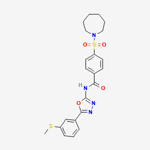 4-(azepan-1-ylsulfonyl)-N-(5-(3-(methylthio)phenyl)-1,3,4-oxadiazol-2-yl)benzamide - 886913-42-4