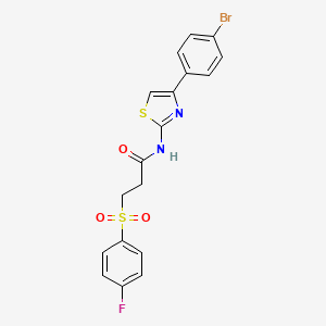 N-(4-(4-bromophenyl)thiazol-2-yl)-3-((4-fluorophenyl)sulfonyl)propanamide - 895472-12-5