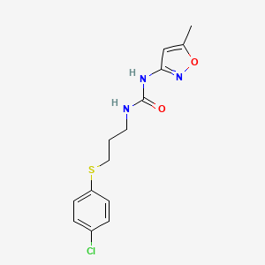 1-(3-((4-Chlorophenyl)thio)propyl)-3-(5-methylisoxazol-3-yl)urea - 900009-41-8