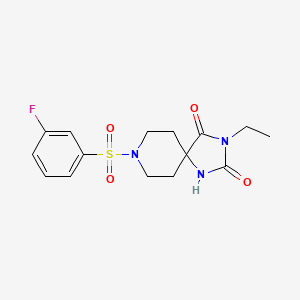 3-Ethyl-8-((3-fluorophenyl)sulfonyl)-1,3,8-triazaspiro[4.5]decane-2,4-dione - 941928-15-0