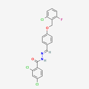 2,4-dichloro-N'-((E)-{4-[(2-chloro-6-fluorobenzyl)oxy]phenyl}methylidene)benzenecarbohydrazide - 477862-47-8