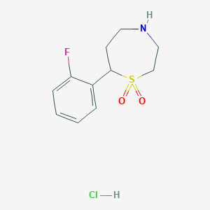 7-(2-Fluorophenyl)-1,4-thiazepane 1,1-dioxide hydrochloride - 2097936-37-1