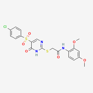 2-{[5-(4-chlorobenzenesulfonyl)-6-oxo-1,6-dihydropyrimidin-2-yl]sulfanyl}-N-(2,4-dimethoxyphenyl)acetamide - 866842-79-7