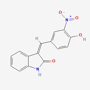 (3Z)-3-[(4-hydroxy-3-nitrophenyl)methylidene]-2,3-dihydro-1H-indol-2-one - 866038-46-2