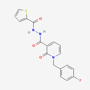 1-(4-fluorobenzyl)-2-oxo-N'-(thiophene-2-carbonyl)-1,2-dihydropyridine-3-carbohydrazide - 1105243-04-6