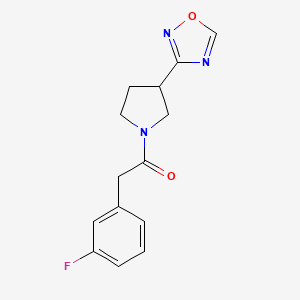 1-(3-(1,2,4-Oxadiazol-3-yl)pyrrolidin-1-yl)-2-(3-fluorophenyl)ethanone - 2034370-21-1