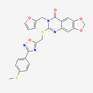 7-[(furan-2-yl)methyl]-6-[({3-[4-(methylsulfanyl)phenyl]-1,2,4-oxadiazol-5-yl}methyl)sulfanyl]-2H,7H,8H-[1,3]dioxolo[4,5-g]quinazolin-8-one - 1115927-05-3