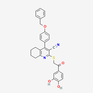 4-[4-(Benzyloxy)phenyl]-2-{[2-(3,4-dihydroxyphenyl)-2-oxoethyl]sulfanyl}-5,6,7,8-tetrahydroquinoline-3-carbonitrile - 309280-61-3
