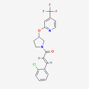 (E)-3-(2-chlorophenyl)-1-(3-((4-(trifluoromethyl)pyridin-2-yl)oxy)pyrrolidin-1-yl)prop-2-en-1-one - 2034997-34-5