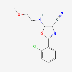 2-(2-Chlorophenyl)-5-((2-methoxyethyl)amino)oxazole-4-carbonitrile - 613651-48-2