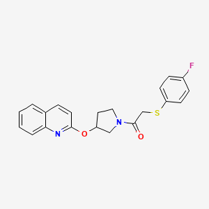 2-((4-Fluorophenyl)thio)-1-(3-(quinolin-2-yloxy)pyrrolidin-1-yl)ethanone - 2034501-03-4