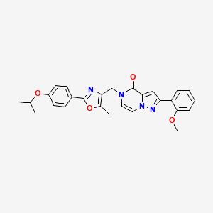 5-((2-(4-isopropoxyphenyl)-5-methyloxazol-4-yl)methyl)-2-(2-methoxyphenyl)pyrazolo[1,5-a]pyrazin-4(5H)-one - 1359450-97-7