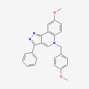 8-methoxy-5-[(4-methoxyphenyl)methyl]-3-phenyl-5H-pyrazolo[4,3-c]quinoline - 866349-64-6