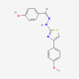 4-((Z)-((E)-(4-(4-methoxyphenyl)thiazol-2(3H)-ylidene)hydrazono)methyl)phenol - 1322212-99-6