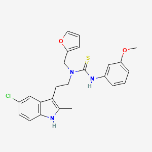 1-(2-(5-chloro-2-methyl-1H-indol-3-yl)ethyl)-1-(furan-2-ylmethyl)-3-(3-methoxyphenyl)thiourea - 851971-24-9