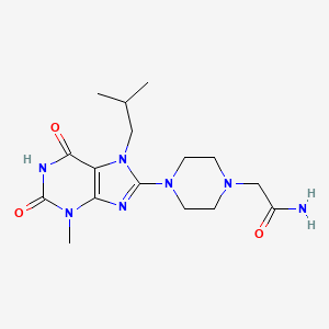 2-(4-(7-isobutyl-3-methyl-2,6-dioxo-2,3,6,7-tetrahydro-1H-purin-8-yl)piperazin-1-yl)acetamide - 895830-35-0