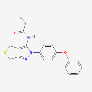 N-(2-(4-phenoxyphenyl)-4,6-dihydro-2H-thieno[3,4-c]pyrazol-3-yl)propionamide - 396723-29-8