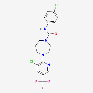 4-[3-chloro-5-(trifluoromethyl)pyridin-2-yl]-N-(4-chlorophenyl)-1,4-diazepane-1-carboxamide - 402562-90-7