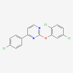 4-(4-Chlorophenyl)-2-(2,5-dichlorophenoxy)pyrimidine - 339106-07-9