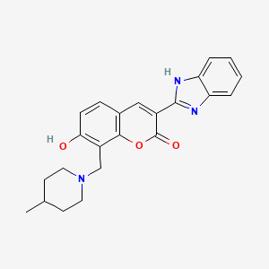 3-(1H-1,3-benzodiazol-2-yl)-7-hydroxy-8-[(4-methylpiperidin-1-yl)methyl]-2H-chromen-2-one - 315237-42-4