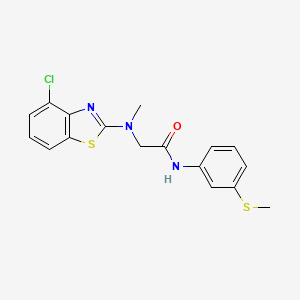 2-((4-chlorobenzo[d]thiazol-2-yl)(methyl)amino)-N-(3-(methylthio)phenyl)acetamide - 1396846-39-1