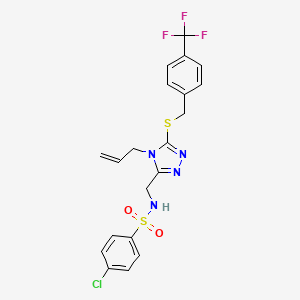N-[(4-allyl-5-{[4-(trifluoromethyl)benzyl]sulfanyl}-4H-1,2,4-triazol-3-yl)methyl]-4-chlorobenzenesulfonamide - 338422-25-6