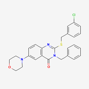 3-benzyl-2-{[(3-chlorophenyl)methyl]sulfanyl}-6-(morpholin-4-yl)-3,4-dihydroquinazolin-4-one - 422278-93-1