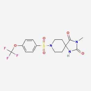 3-Methyl-8-((4-(trifluoromethoxy)phenyl)sulfonyl)-1,3,8-triazaspiro[4.5]decane-2,4-dione - 941880-98-4