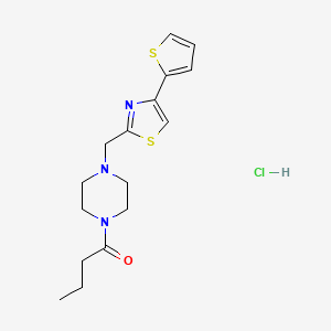 1-(4-((4-(Thiophen-2-yl)thiazol-2-yl)methyl)piperazin-1-yl)butan-1-one hydrochloride - 1351585-35-7