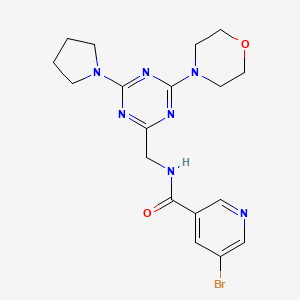 5-bromo-N-((4-morpholino-6-(pyrrolidin-1-yl)-1,3,5-triazin-2-yl)methyl)nicotinamide - 2034409-90-8