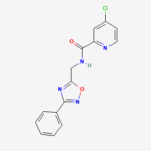 4-chloro-N-((3-phenyl-1,2,4-oxadiazol-5-yl)methyl)picolinamide - 1207022-30-7
