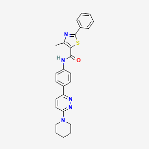 4-methyl-2-phenyl-N-(4-(6-(piperidin-1-yl)pyridazin-3-yl)phenyl)thiazole-5-carboxamide - 922589-52-4