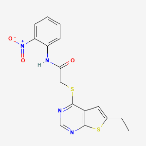 2-({6-ETHYLTHIENO[2,3-D]PYRIMIDIN-4-YL}SULFANYL)-N-(2-NITROPHENYL)ACETAMIDE - 701221-31-0