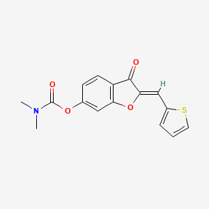 (Z)-3-oxo-2-(thiophen-2-ylmethylene)-2,3-dihydrobenzofuran-6-yl dimethylcarbamate - 848767-24-8