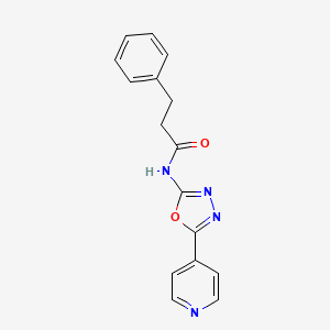 3-phenyl-N-(5-(pyridin-4-yl)-1,3,4-oxadiazol-2-yl)propanamide - 862825-02-3
