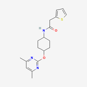 N-((1r,4r)-4-((4,6-dimethylpyrimidin-2-yl)oxy)cyclohexyl)-2-(thiophen-2-yl)acetamide - 2034496-68-7