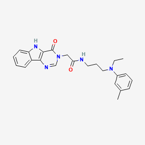 N-{3-[ethyl(3-methylphenyl)amino]propyl}-2-{4-oxo-3H,4H,5H-pyrimido[5,4-b]indol-3-yl}acetamide - 1189925-42-5