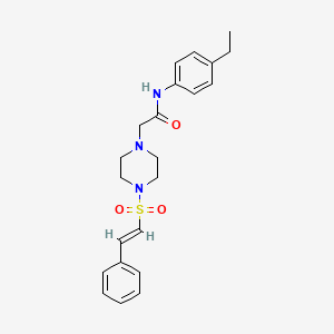 N-(4-ethylphenyl)-2-[4-[(E)-2-phenylethenyl]sulfonylpiperazin-1-yl]acetamide - 1241687-79-5