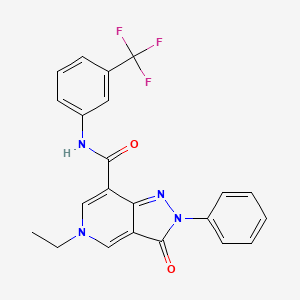 5-ethyl-3-oxo-2-phenyl-N-(3-(trifluoromethyl)phenyl)-3,5-dihydro-2H-pyrazolo[4,3-c]pyridine-7-carboxamide - 921513-94-2