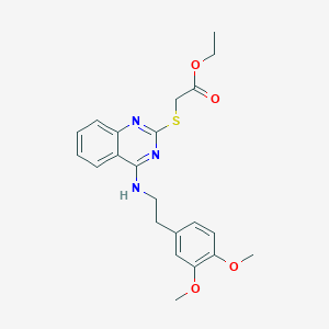 ethyl 2-[(4-{[2-(3,4-dimethoxyphenyl)ethyl]amino}quinazolin-2-yl)sulfanyl]acetate - 422533-58-2