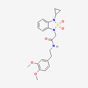 2-(3-cyclopropyl-2,2-dioxo-1,3-dihydro-2lambda6,1,3-benzothiadiazol-1-yl)-N-[2-(3,4-dimethoxyphenyl)ethyl]acetamide - 2097900-62-2