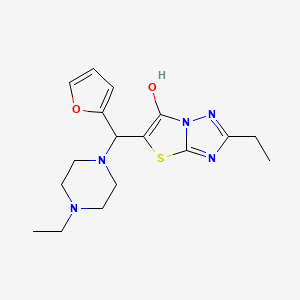 2-Ethyl-5-((4-ethylpiperazin-1-yl)(furan-2-yl)methyl)thiazolo[3,2-b][1,2,4]triazol-6-ol - 886911-83-7