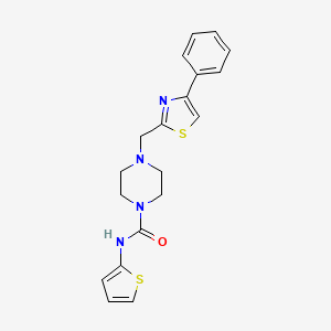 4-((4-phenylthiazol-2-yl)methyl)-N-(thiophen-2-yl)piperazine-1-carboxamide - 1105237-79-3