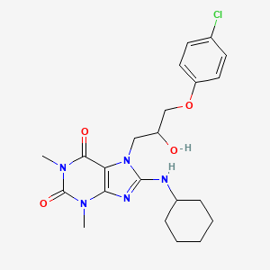 7-(3-(4-chlorophenoxy)-2-hydroxypropyl)-8-(cyclohexylamino)-1,3-dimethyl-1H-purine-2,6(3H,7H)-dione - 941965-69-1